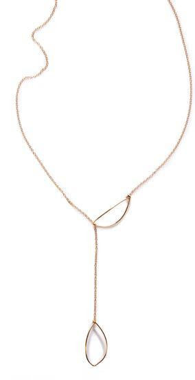 Small Leaf Lariat Necklace