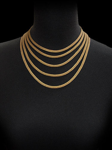 Sarah Cavender Five Strand Matte Gold Mesh Necklace