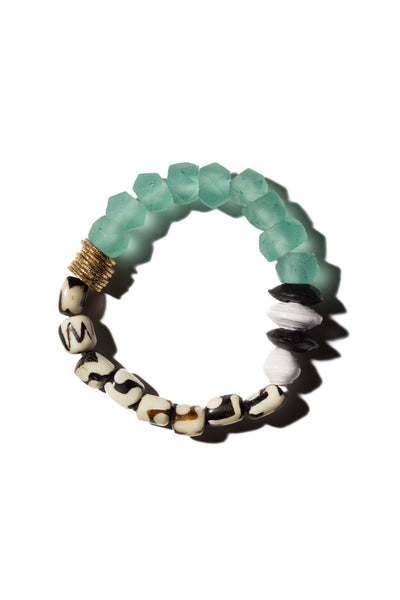 Glass and Bone Bracelet