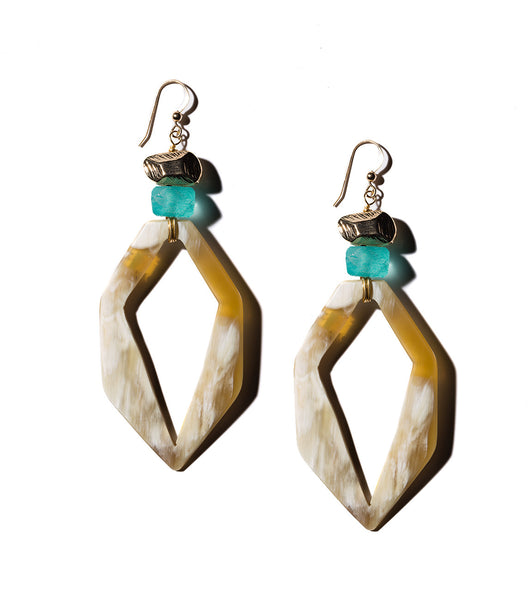 Nile Horn + Glass Earring
