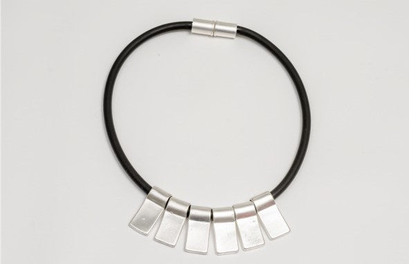 Silver and Black Tube Necklace